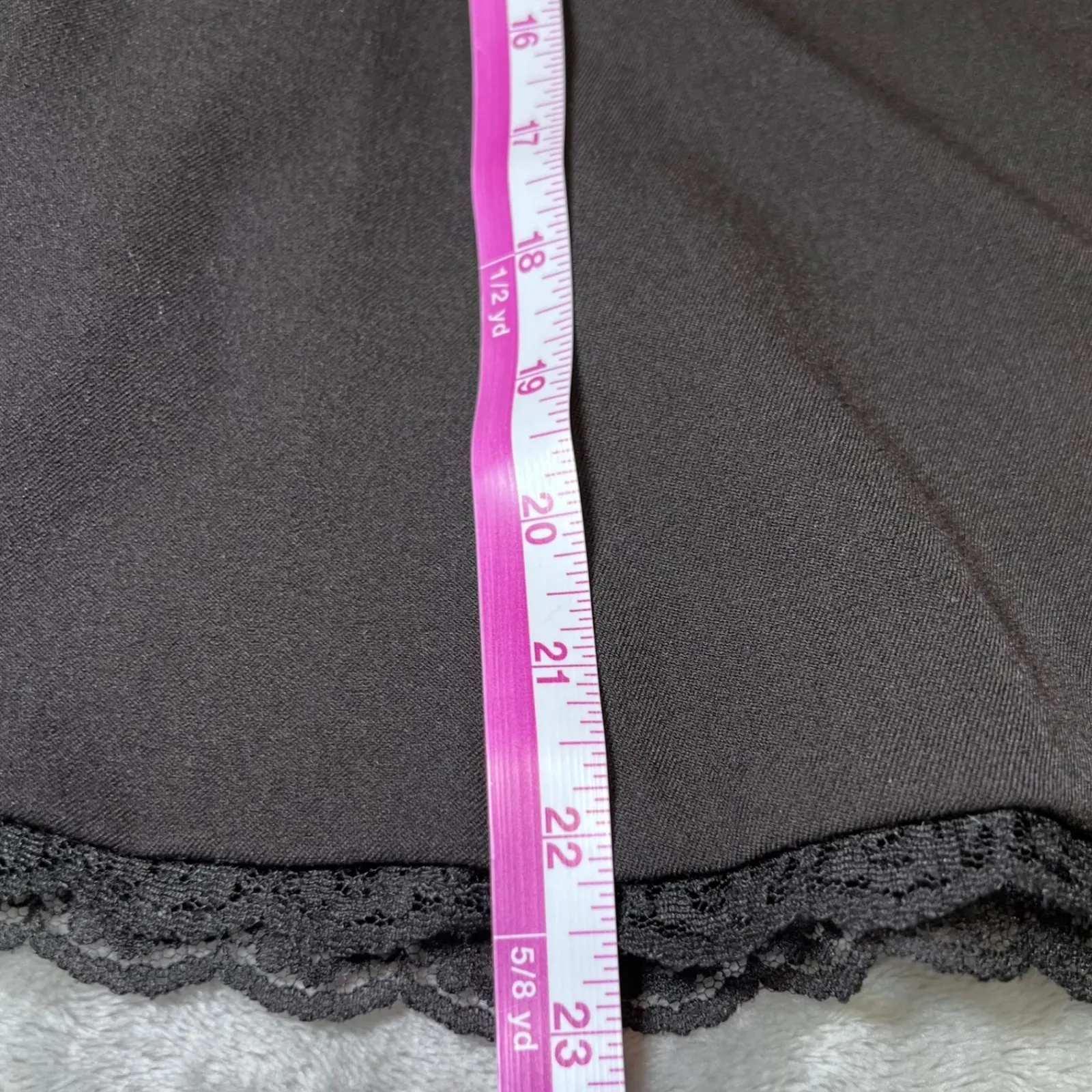 George Stretch Lace Trim Skirt Womens 10 Black Midi Career A Line Modest - Image 10