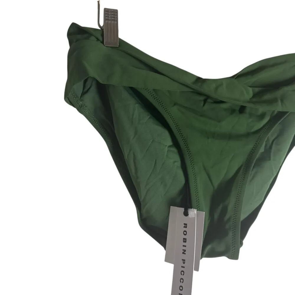 Robin Piccone Malachite Green Banded Twist Front Hipster Bikini Swimsuit Bottoms - Image 9