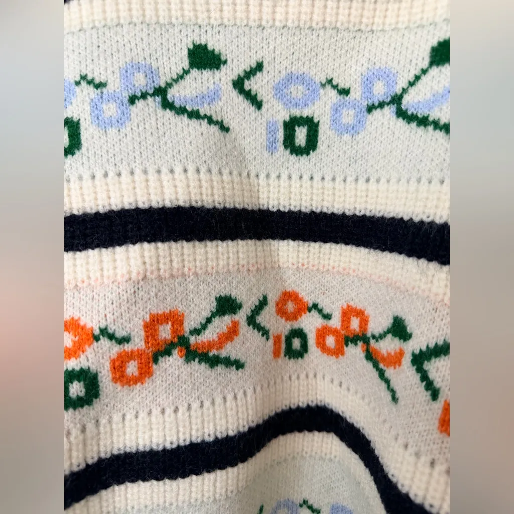 Roolee Cream Floral Patterned Sweater - Image 4