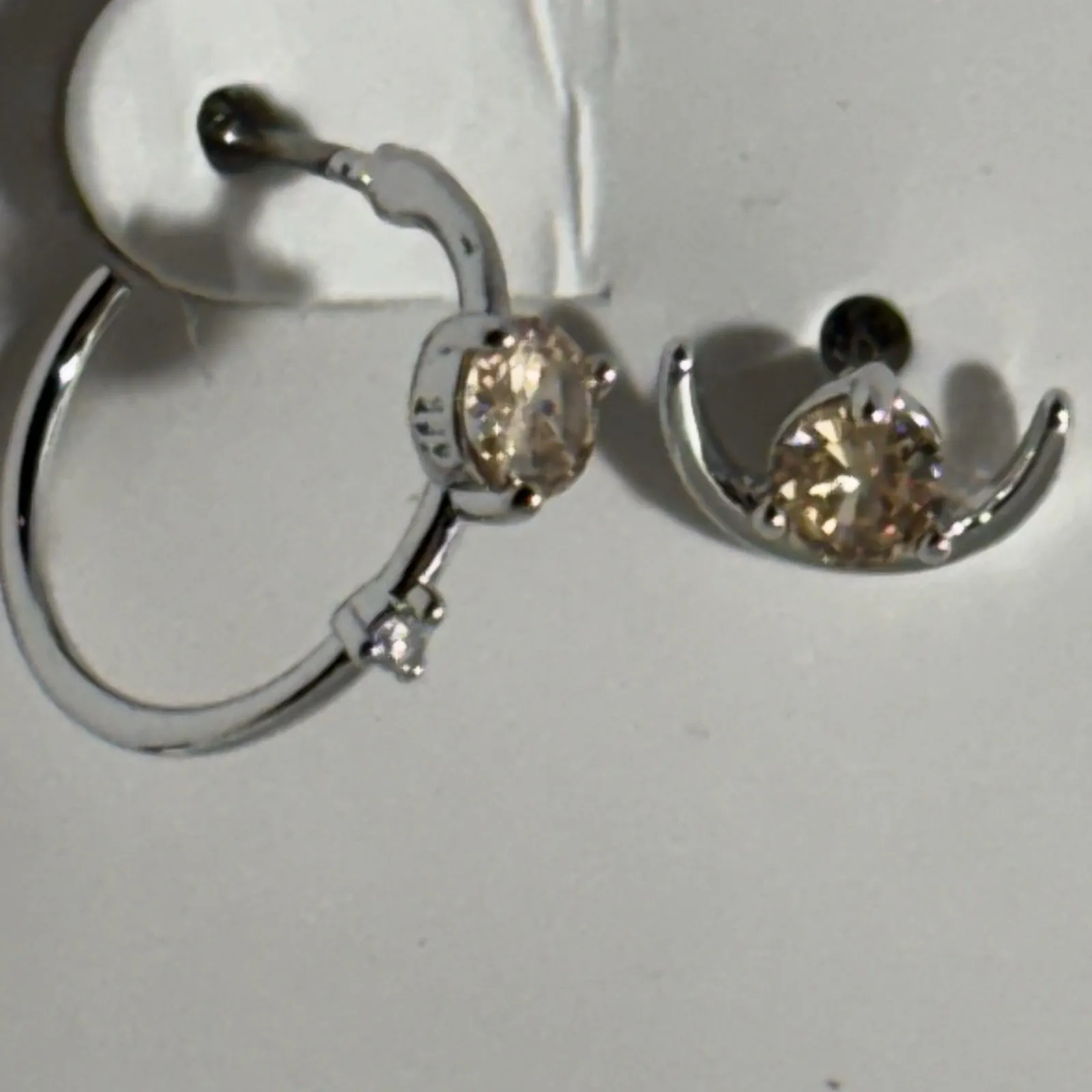 Bomb Party "I'm Speechless" Smokey Topaz on Rhodium RBP6572 Set two Earrings - Image 2