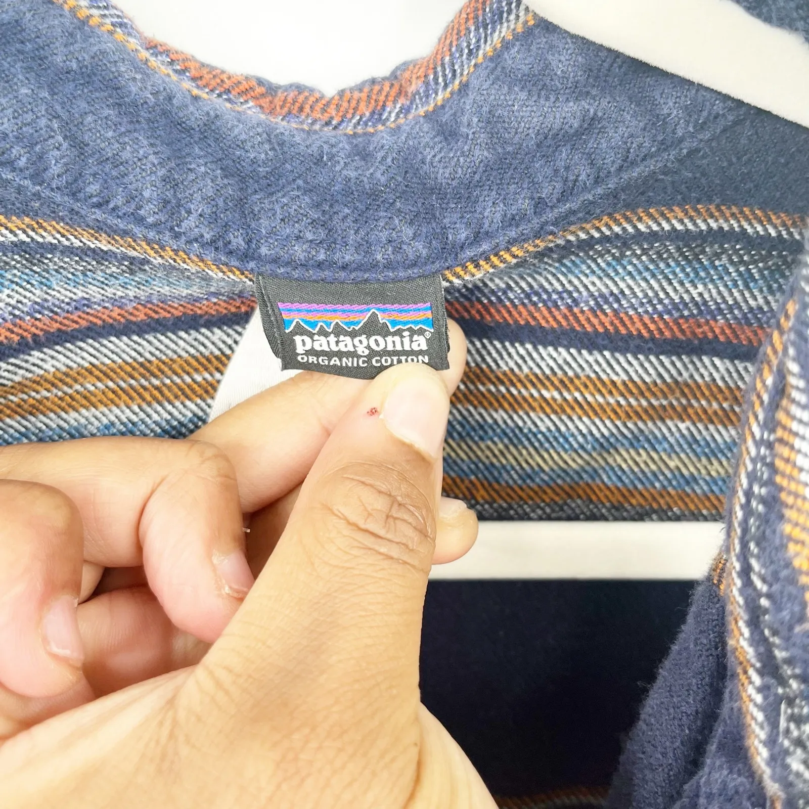 Patagonia Womens Fjord Flannel Gaucho Striped Long Sleeve Outdoor Shirt Size‎ 4 - Image 4