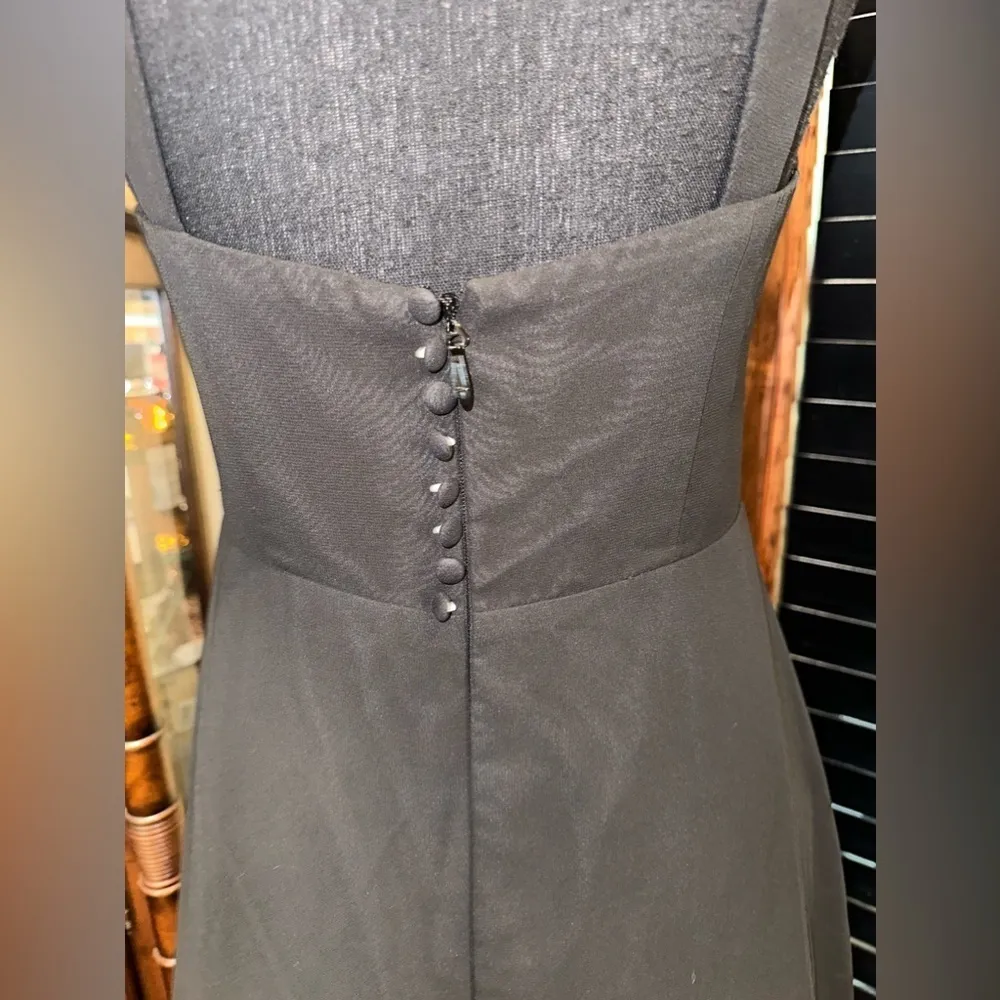 Azazie Black Formal Gown Chiffon Dress with Slit - Image 7