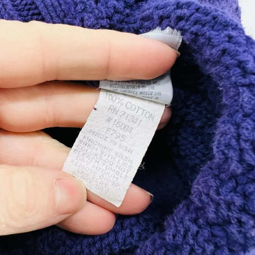 90s L.L. Bean Purple Cotton Chevron Knit Sweater Womens Xlarge - Image 7