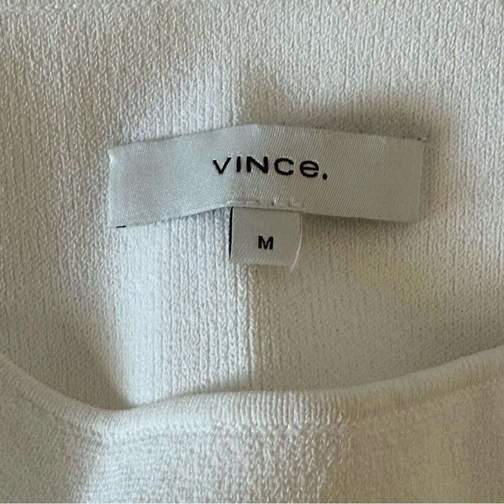 VINCE Square Neck Sweater Tank Cream Ivory Medium Transition Layering Capsule - Image 10