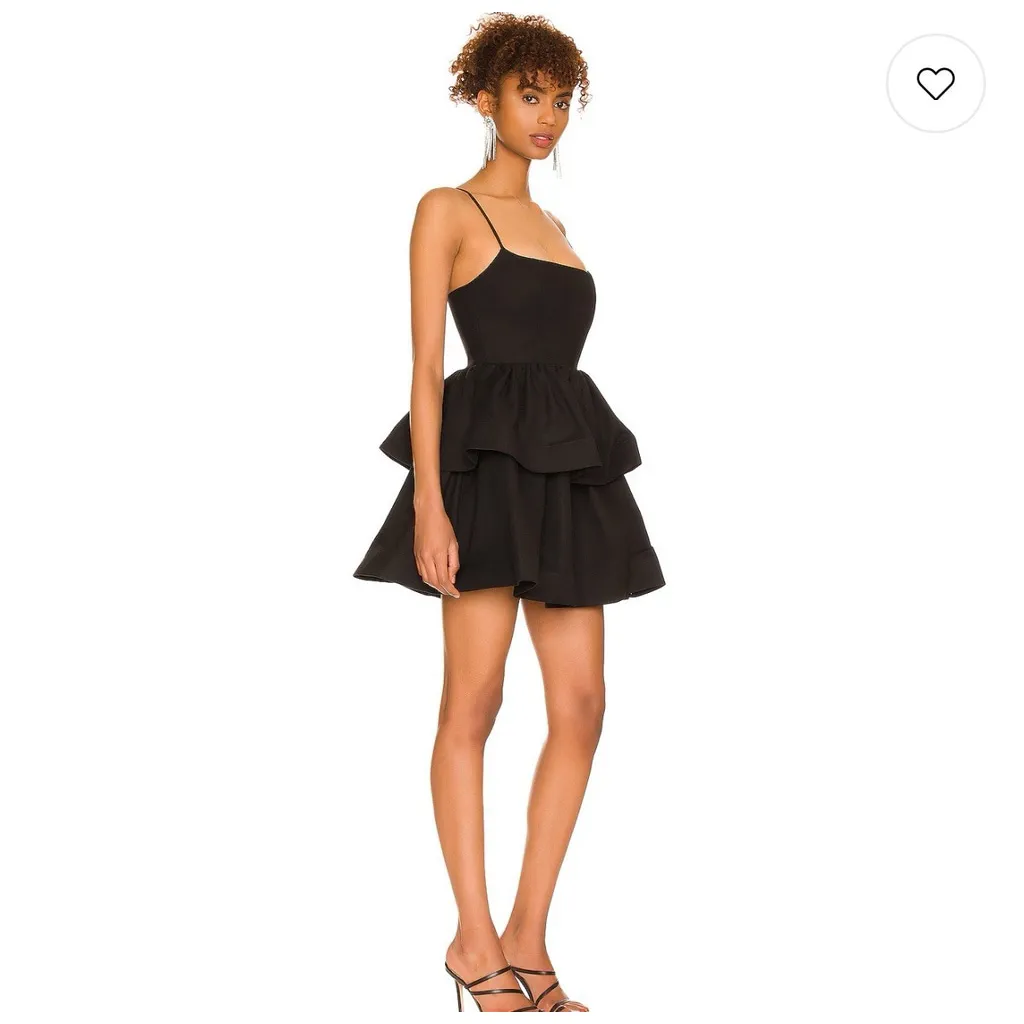 NBD x Revolve Babydoll Mini Dress S Black Tiered Katerina Prom Glam Party Dance - Image 2