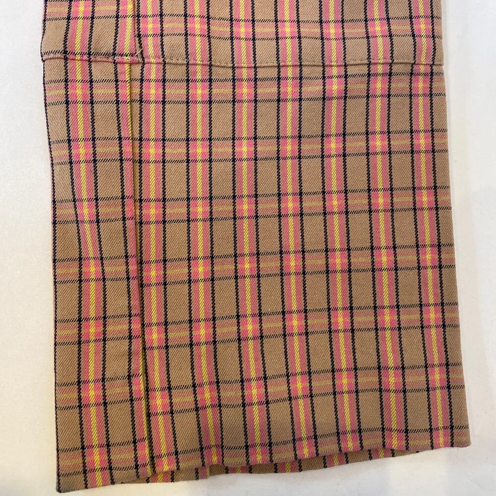 Anthropologie The Essential Slim Plaid Straight Leg Pants Long Inseam Sz 10 - Image 10