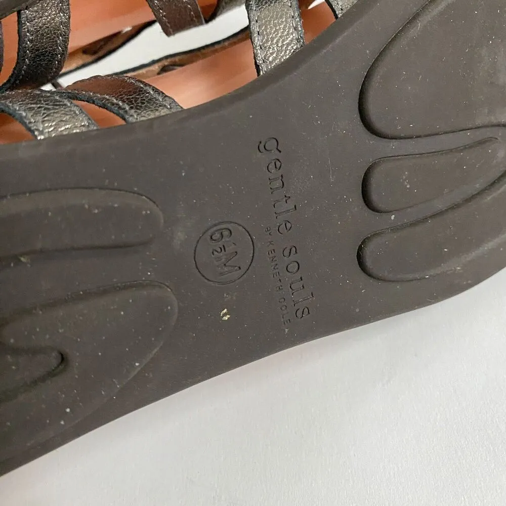 Gentle Souls Metallic Gray Gladiator Sandals Women’s US 6.5M Flats Silvery - Image 10