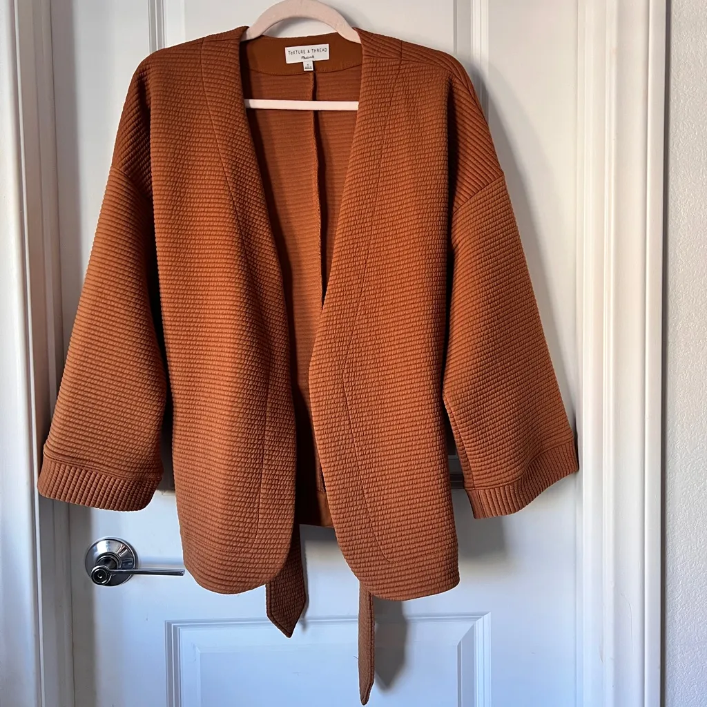 Madewell Texture & Thread Quilted Wrap Jacket Golden Pecan Small - Image 3