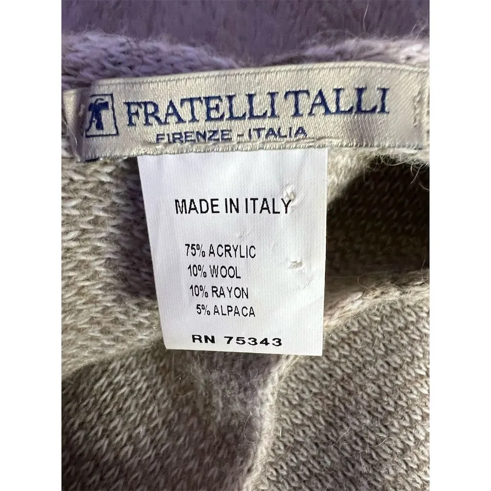 Fratelli TalliWomen's Beige Ribbed Knit Poncho Cape One Size Fall Casual… Tan Size L - Image 4