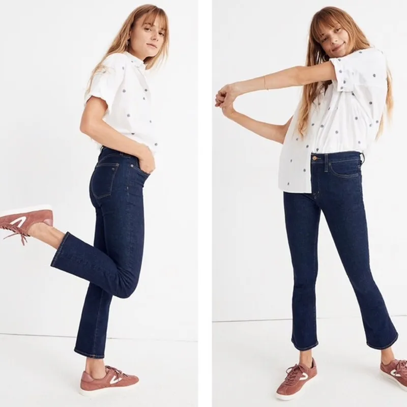 Madewell Tall Cali Demi-Boot Flared Jeans Lucille Wash Size 25 Tall - Image 2