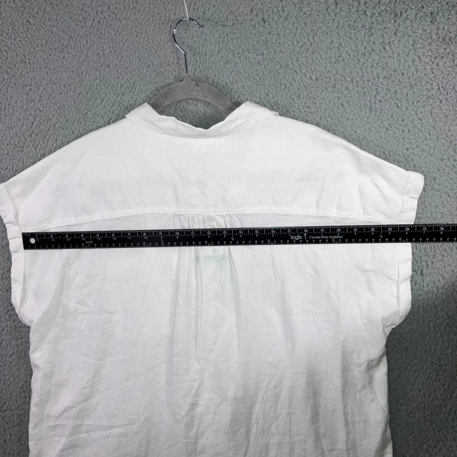 ORVIS Linen Blend Button Up Shirt Women XL Classic Short Sleeve Casual Capsule - Image 5