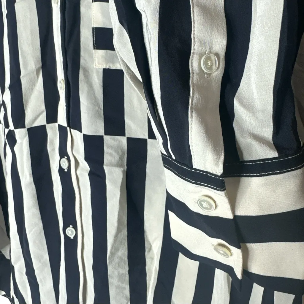 AYR Button Down Striped Long Sleeve Shirt Blouse Medium - Image 5