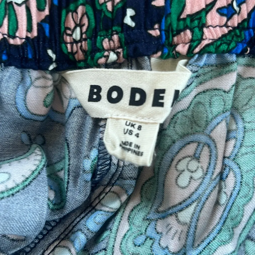 Boden floral patterned pajama pants. Size 4 Blue - Image 5