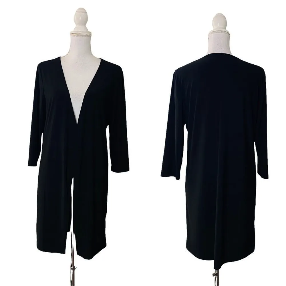 QVC 2 PCs Medium Black Blue Longline Jersey Blouse Set Top - Image 3