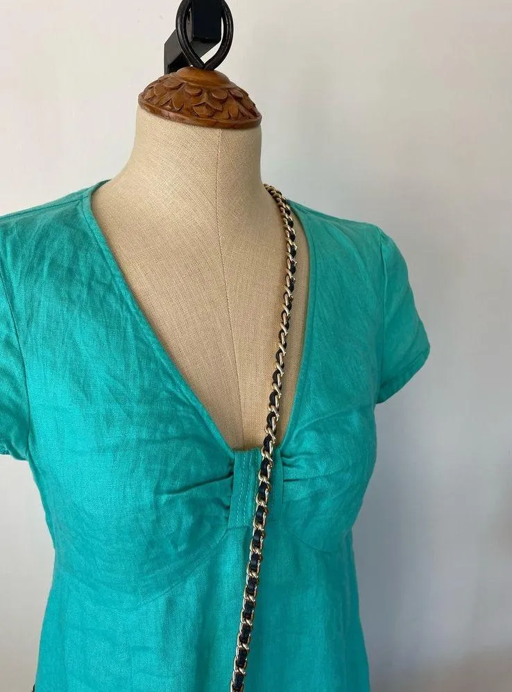 Amanda Smith Blue patent quilted chain strap cross body purse - Image 8