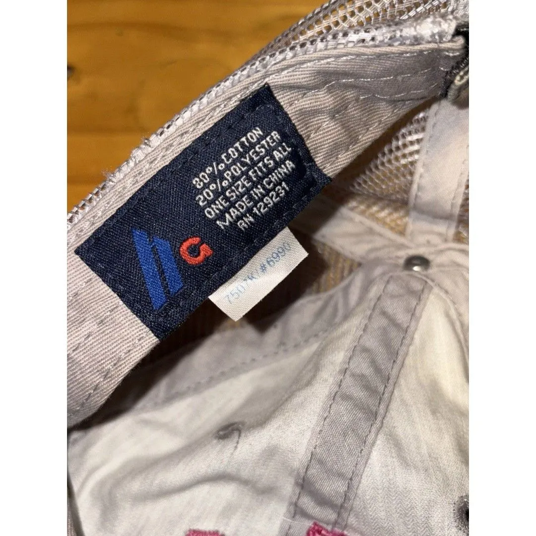 Embroidered Purple White Ikat Texas Distressed Trucker Hat Cap Mesh Adjustable - Image 7