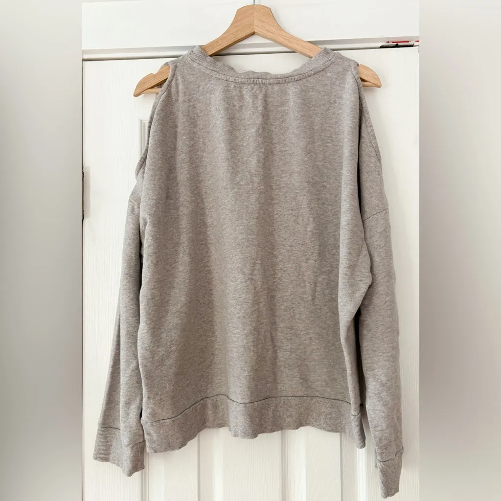 All Saints Rosen Unai Sweatshirt, light‎ grey with dark rose print, size S EUC - Image 5