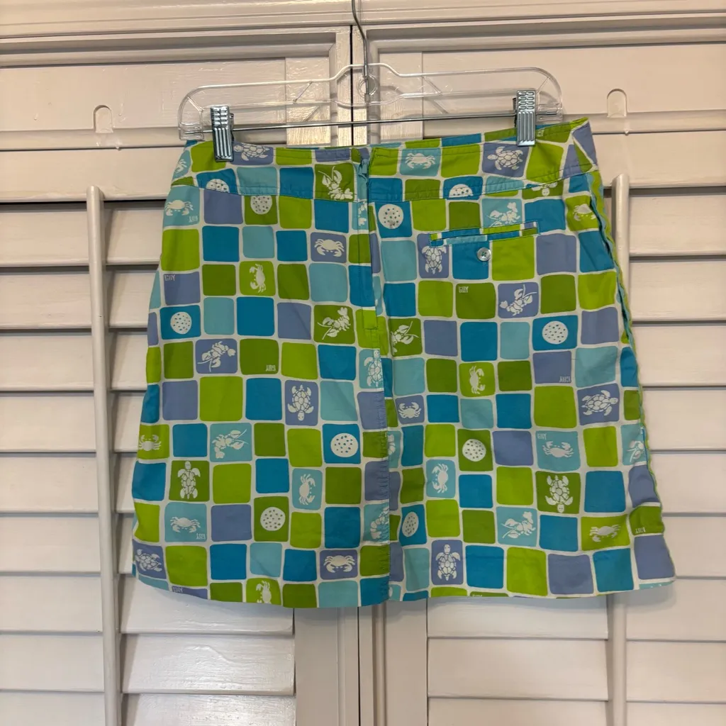 Lily Pulitzer Blue And Green Lobster And Crab Skort Size 8‎ - Image 2