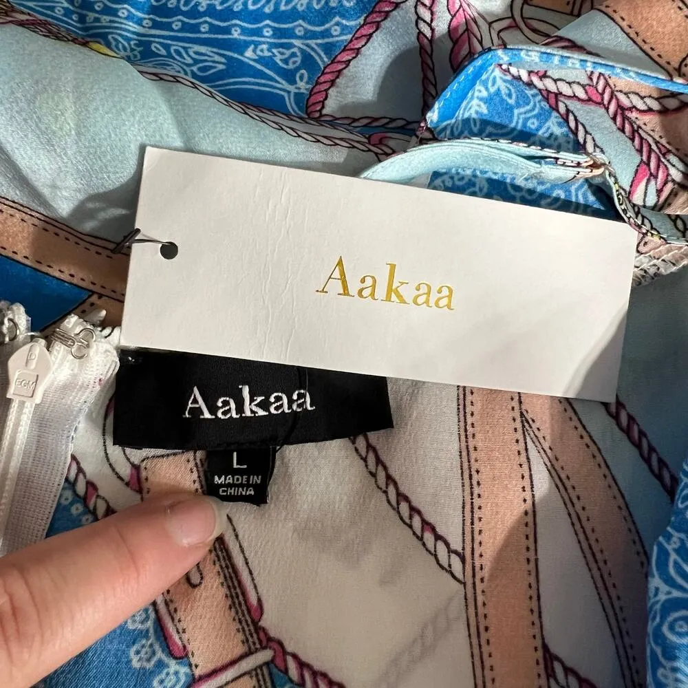 Aakaa Womens Sweet Sand Off Maxi Dress Thigh Slit Halter Top Sleeveless Large - Image 10