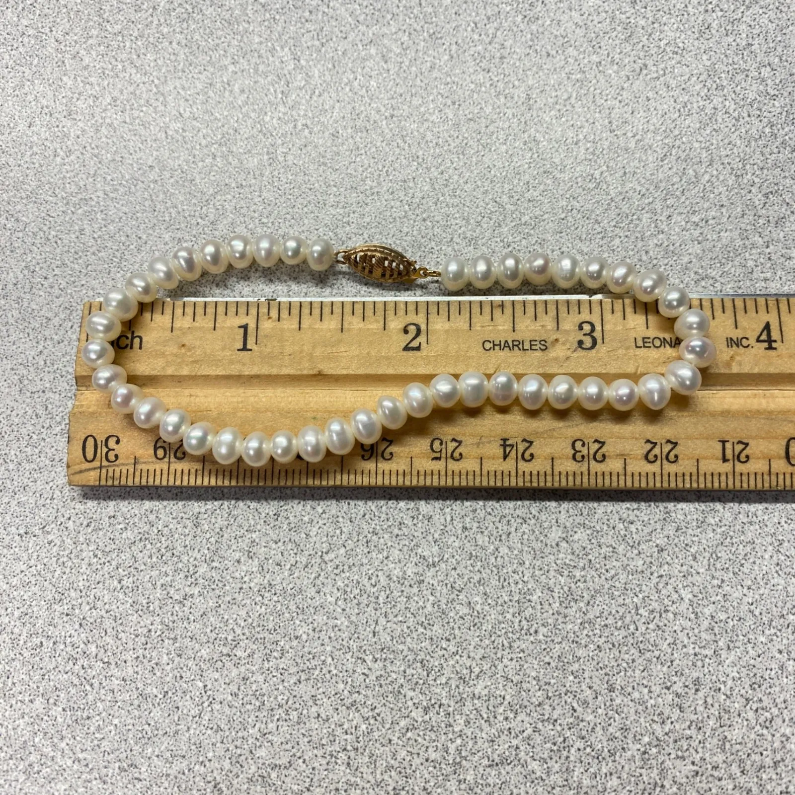 10K Gold Genuine Freshwater Pearl Necklace Bracelet Earrings Elegant Jewelry Set White - Image 4