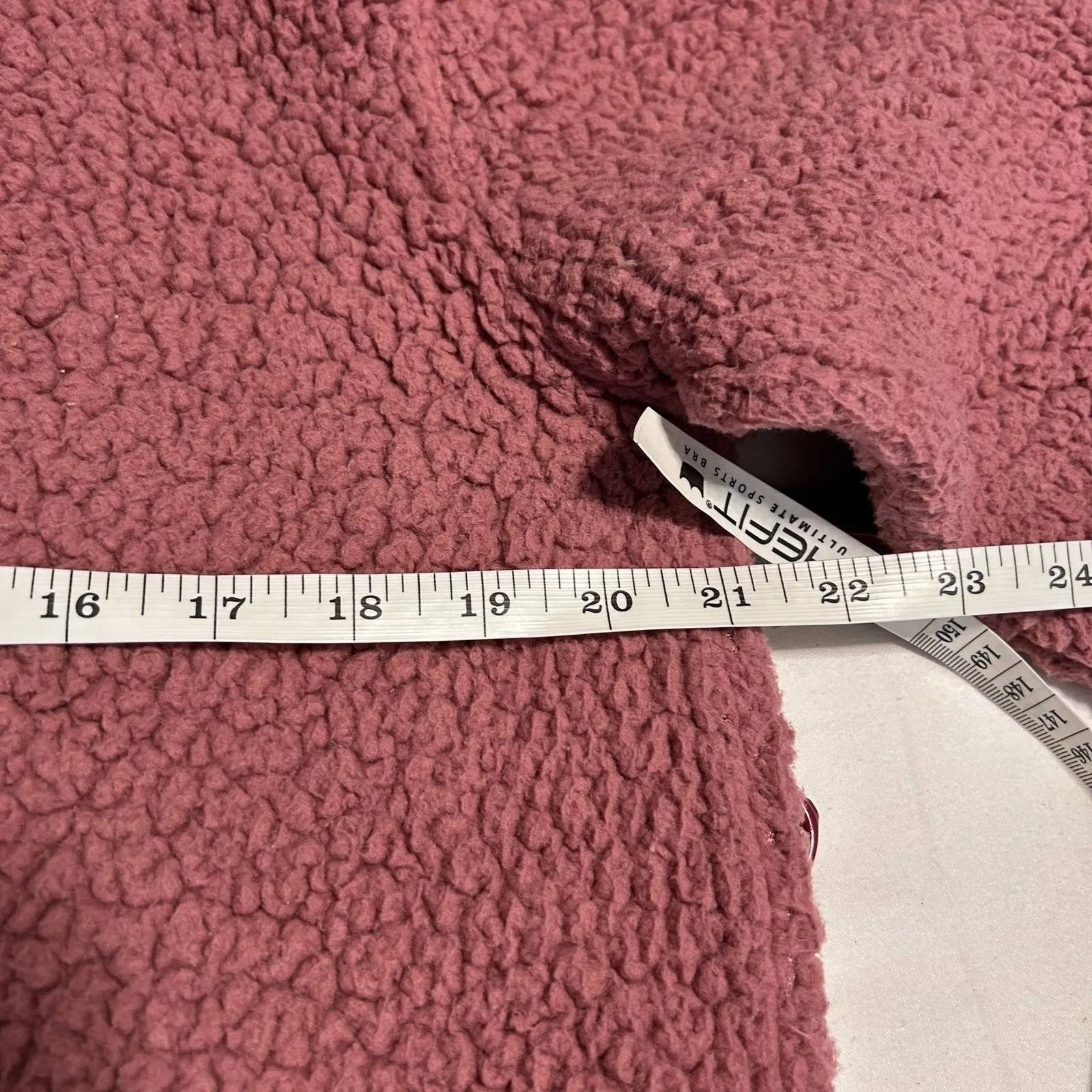 PINK Victoria's Secret Pullover Womens Medium Pink Sherpa Fleece Quarter Zip - Image 2