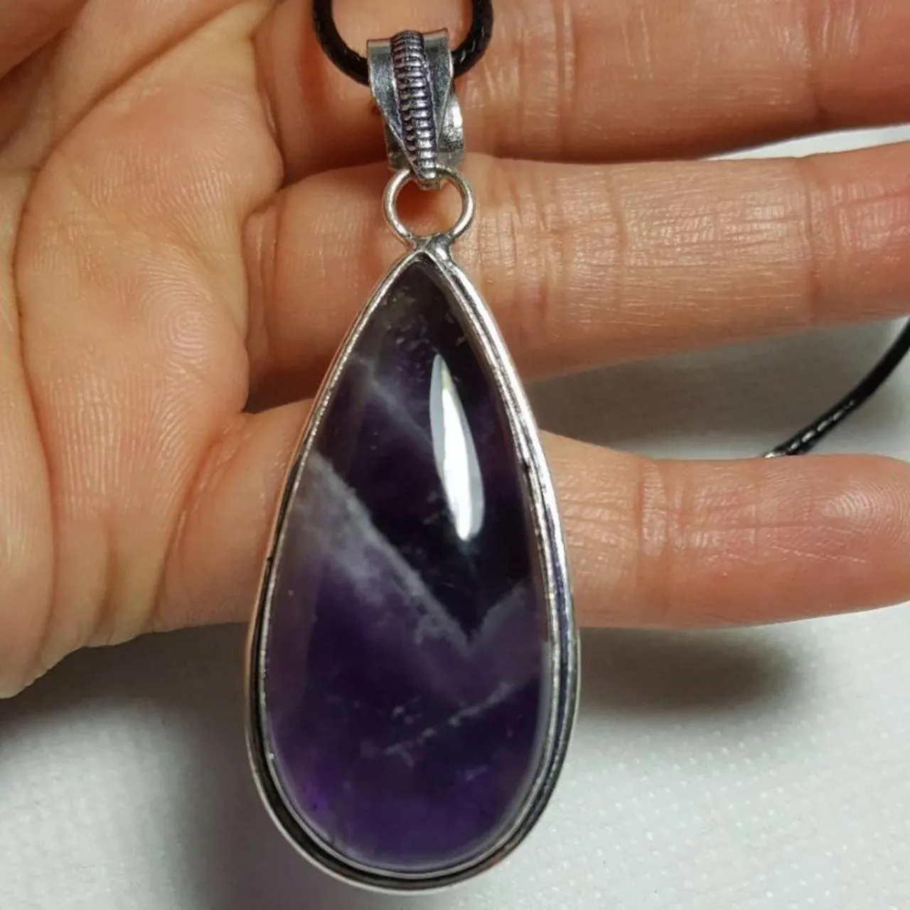 Amethyst natural gemstone 925 Silver Pendant Necklace - Image 2