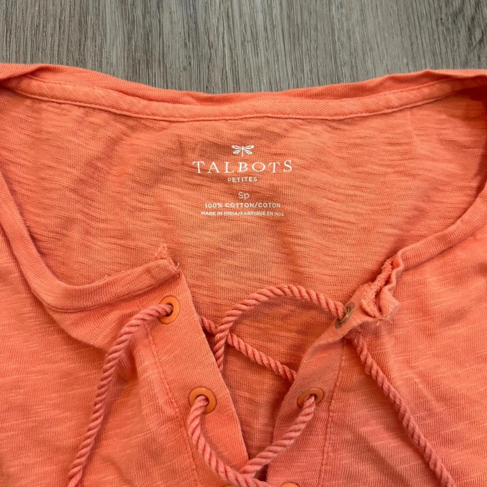 Talbots lace up short sleeve tee - Image 3