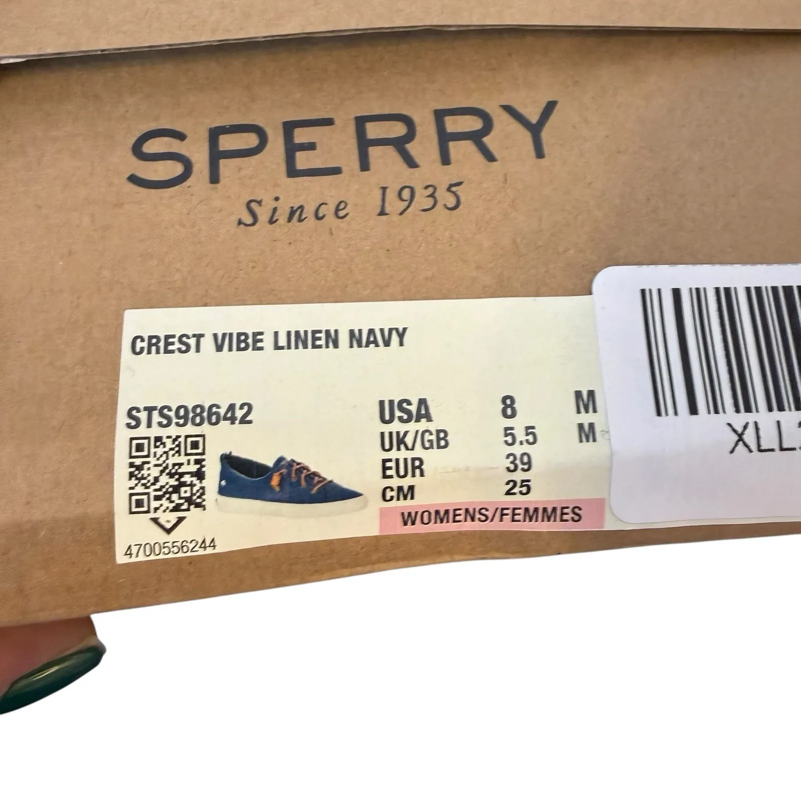 Sperry Women's Navy Crest Vibe Canvas Barrel Lace Sneaker - Size 8 Nautical Boat - Image 6