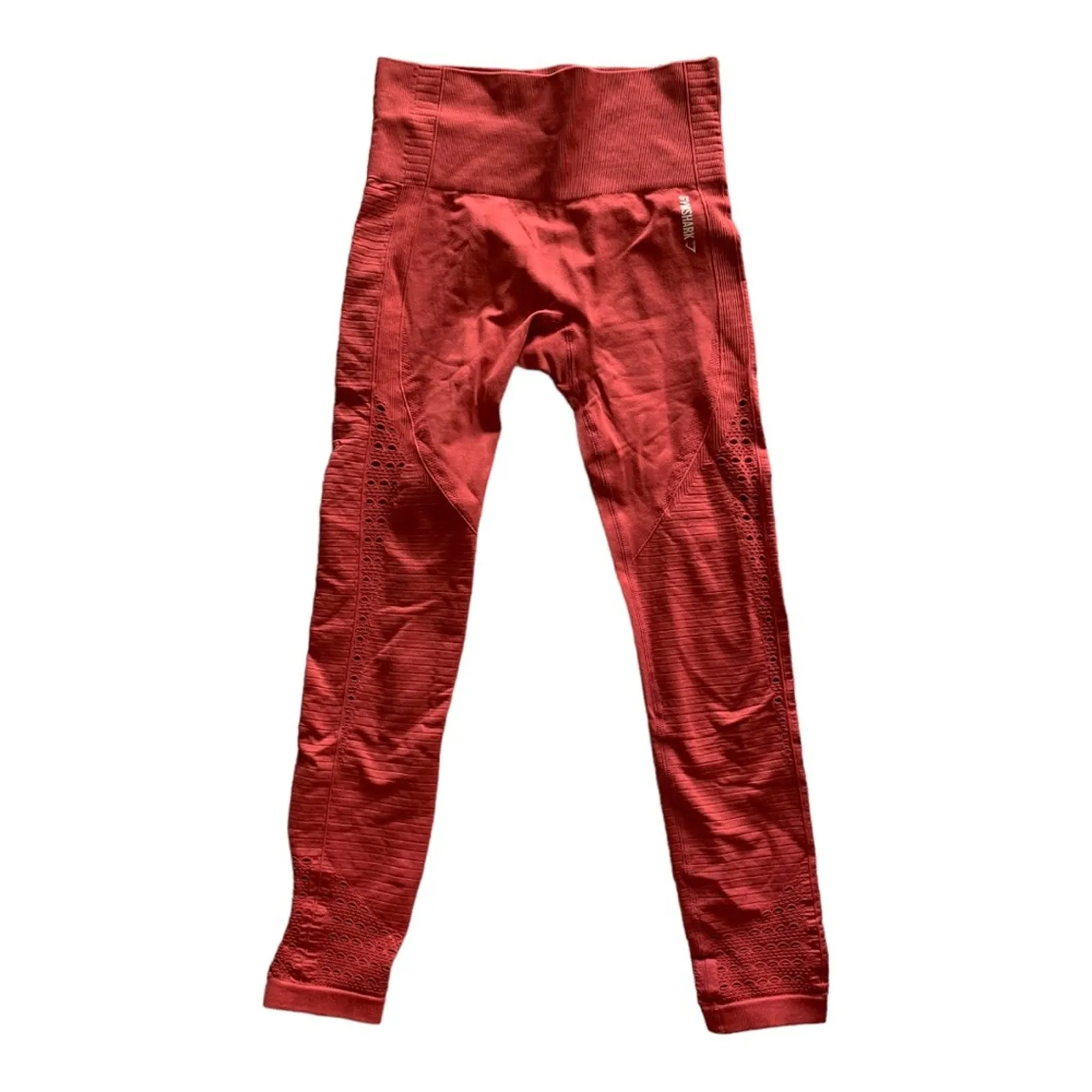 Gymshark vital seamless leggings womens size XS small red rust Lulu workout ath - Image 2
