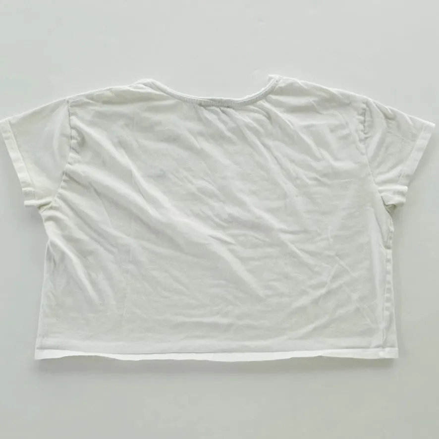 French Connection Femme Cotton Cropped T-Shirt White Size Small Crewneck Jersey - Image 5