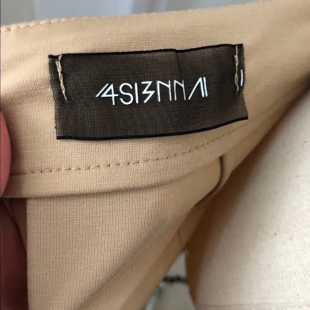 NWOT 4Sienna BRINLEY SKIRT Khaki Waist Tie S Tan - Image 7