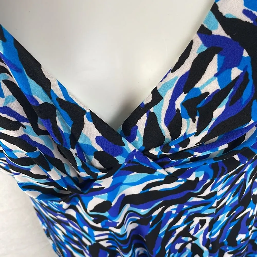 NWT. JONES NEW YORK Sheath Dress. Cap Sleeves. Blues, Black, White. Size 4 - Image 5