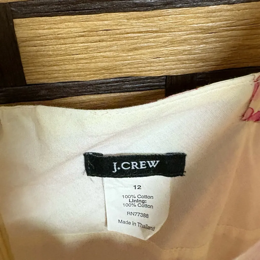 I. Crew Pink And White Floral Cotton Dress‎ Size 12 - Image 7