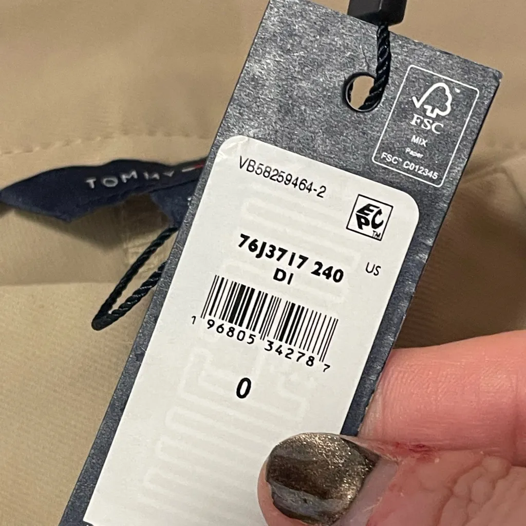 Tommy Hilfiger Wide-Leg Tan Trousers in Tan NWT Menswear Inspired Preppy Workers - Image 14