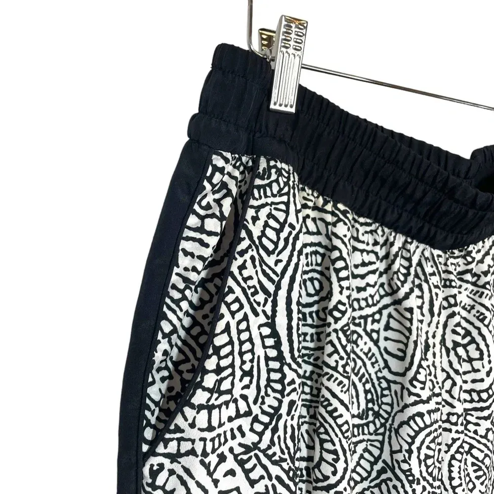 Philosophy Women’s Paisley Color Block Semi-Sheer Joggers in Black/White Size L - Image 6