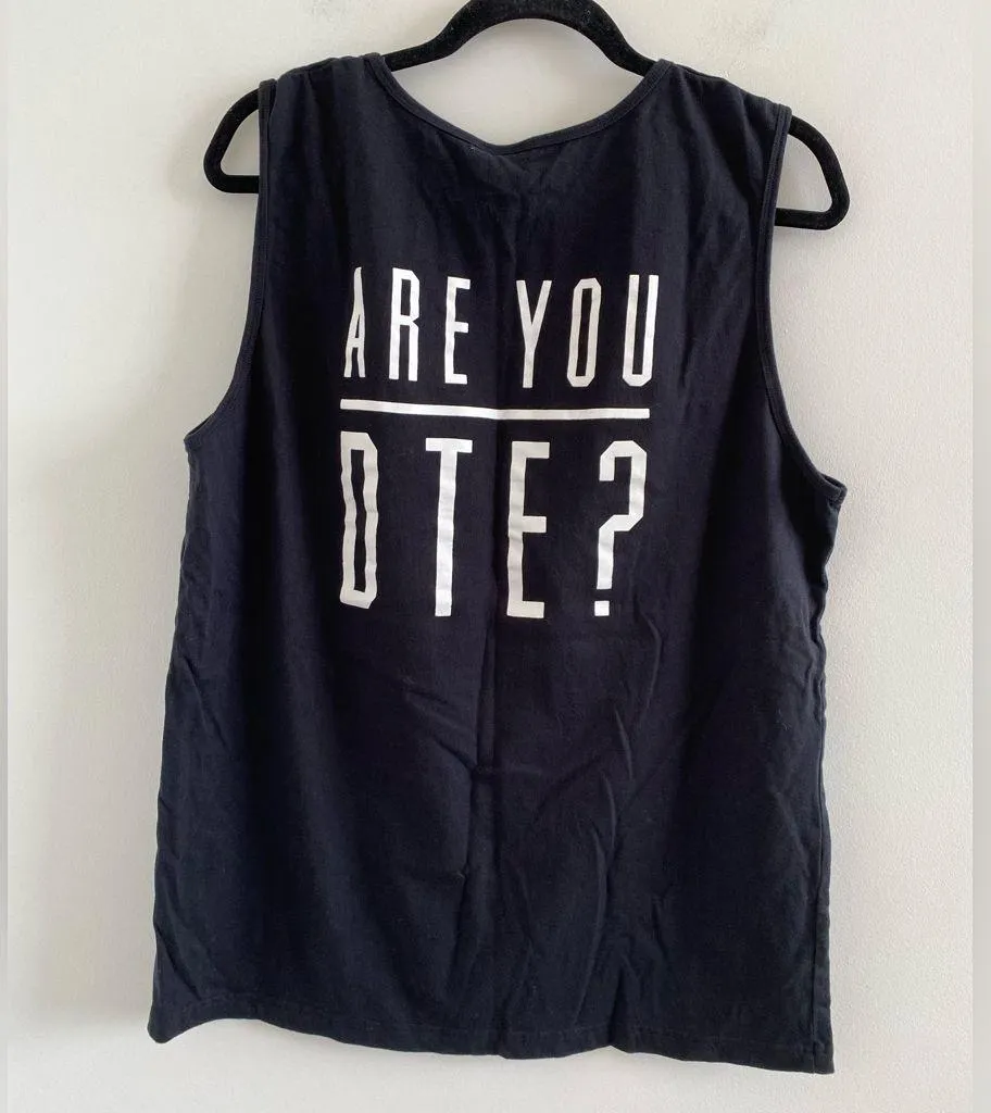 Down To Earth Black and Green Graphic Muscle Tank Size Large - Image 5