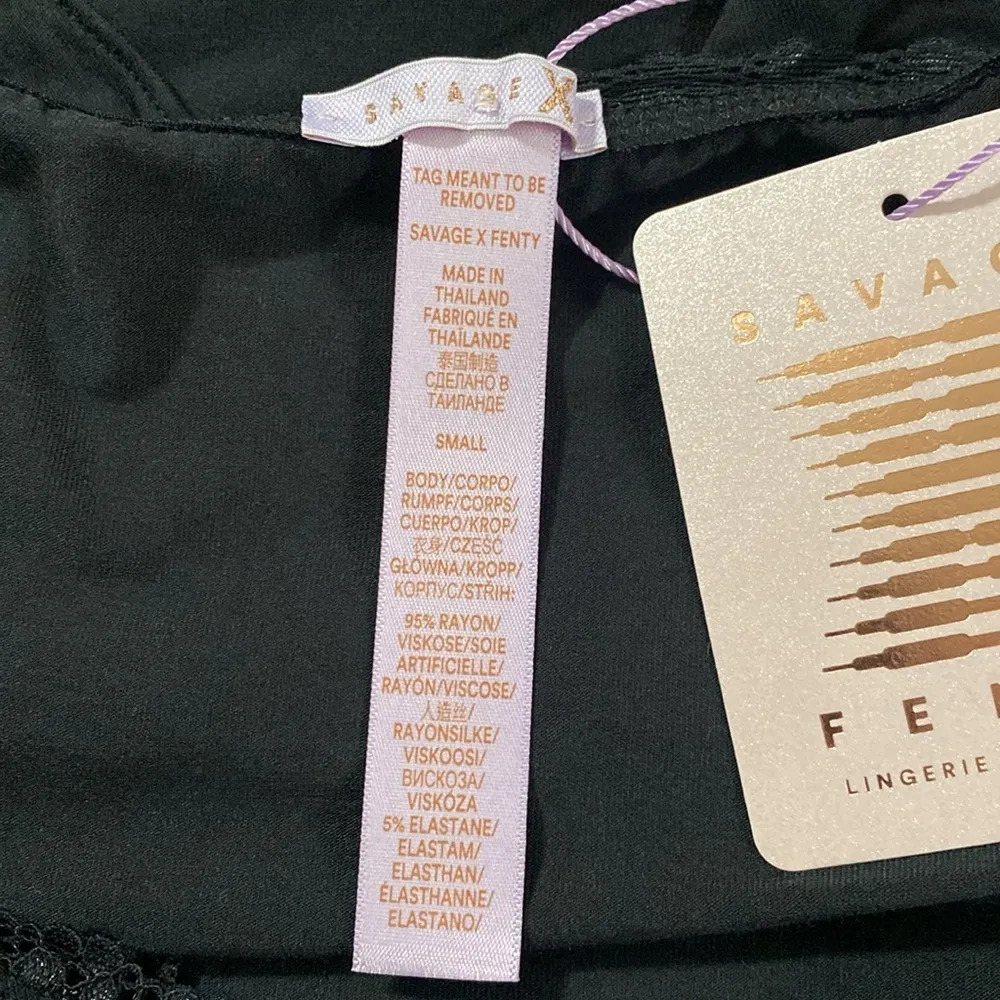 Savage Fenty by Rihanna lace inset jersey knit thin strap cropped camisole sz S - Image 9