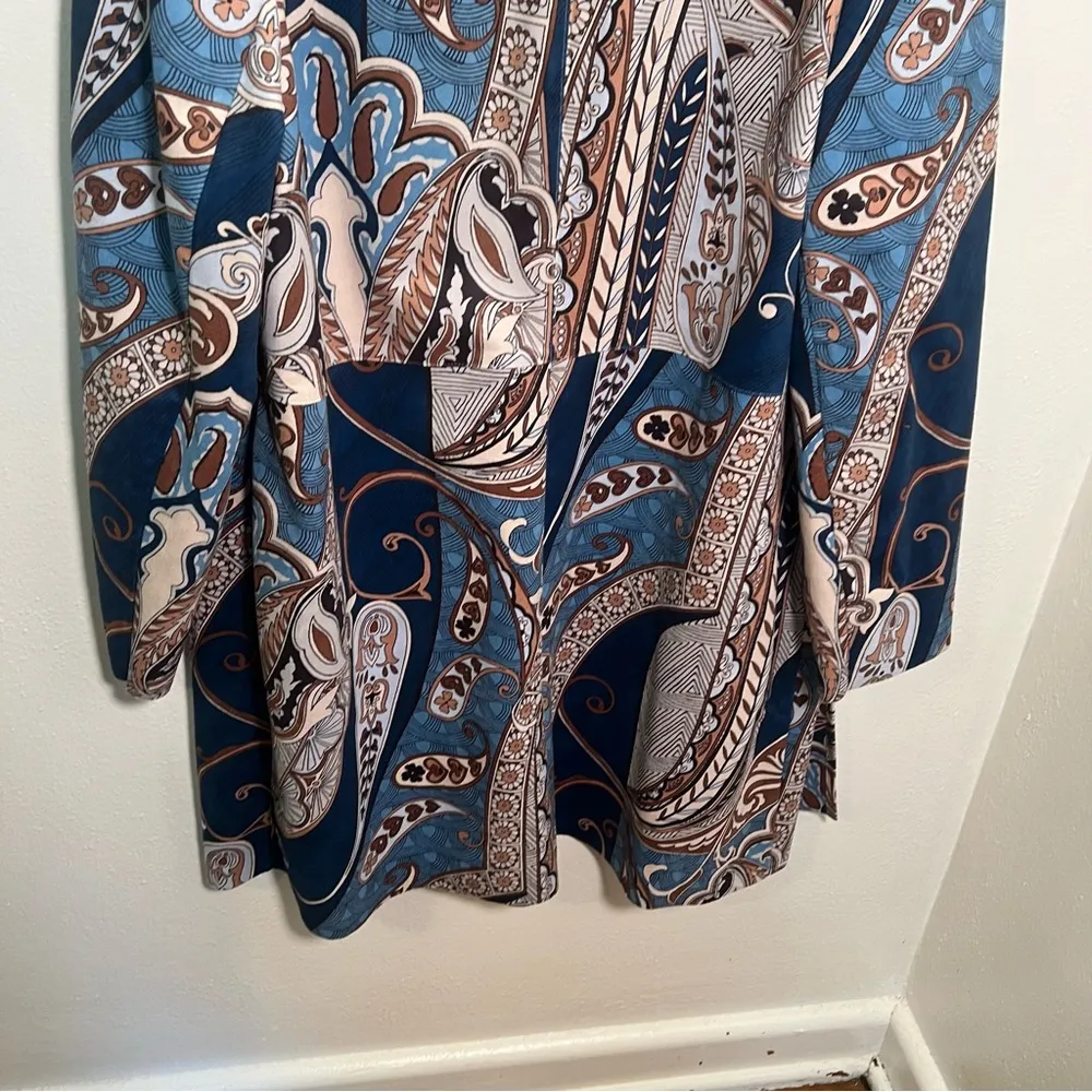 Chico’s Micro Suede Jacket Blue Brown Paisley 3 - Image 10