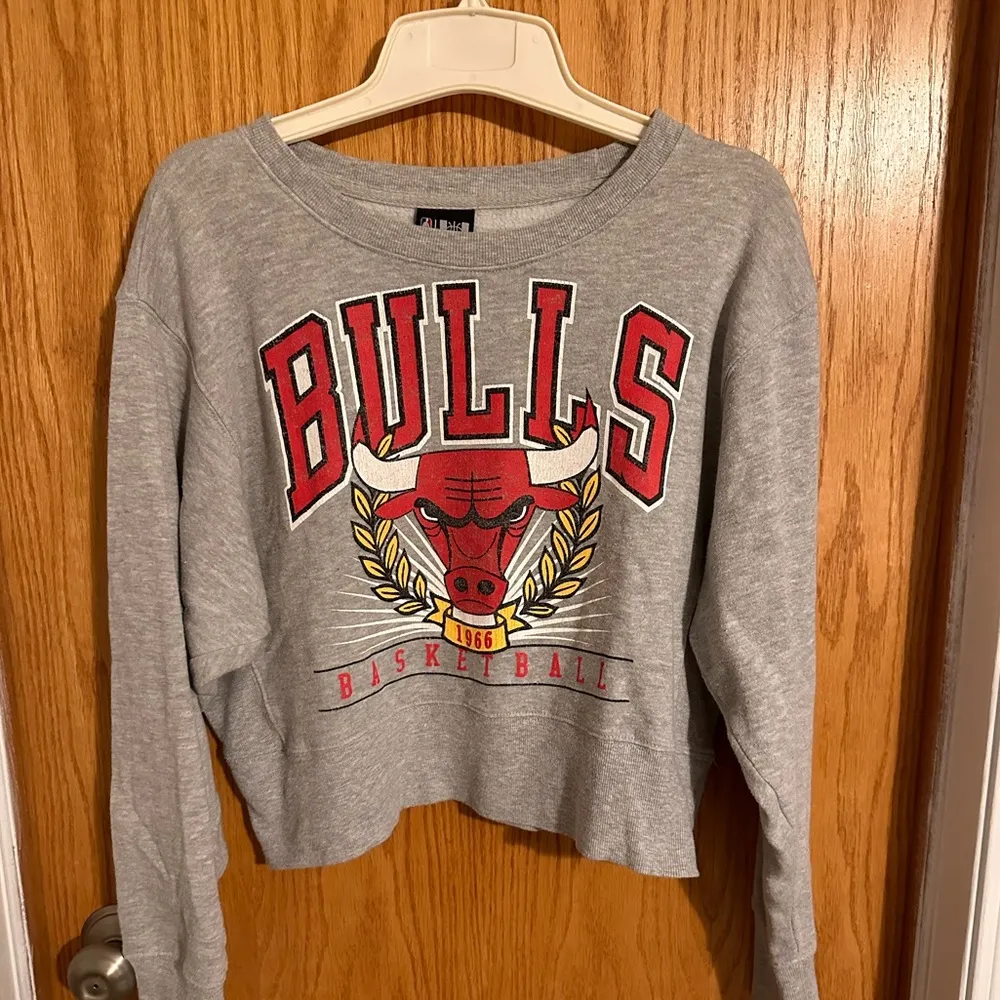 Bulls size M women’s cropped sweatshirt - 1966 logo with vintage fading - Image 3