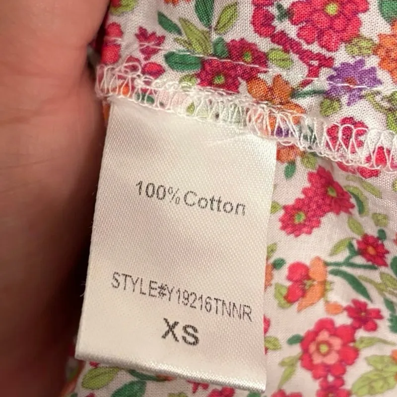 Tuckernuck Pomander Place 100% Cotton Floral Poplin Kenzo Mini Dress Size XS Pink - Image 7