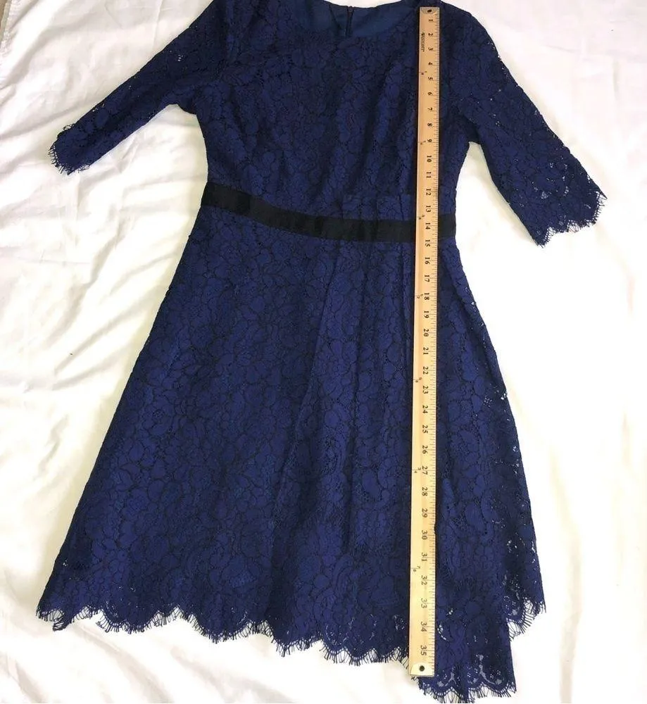 Blue Lace Party Dress Retro Vibes Mid Modern Size undefined - Image 6