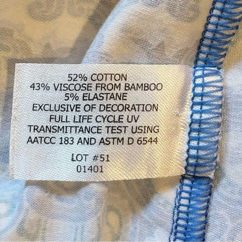 COOLIBAR Oceanside Tunic Dress Geometric UPF 50+ Swimsuit Cover Up Sz S 🧡 Blue - Image 8