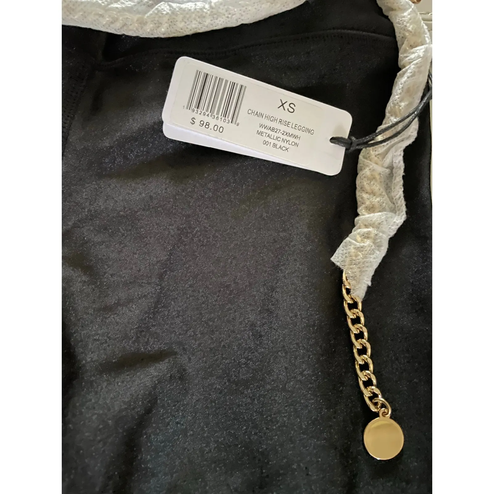 WeWoreWhat Black High Rise Chain Leggings size XS NEW - Image 8