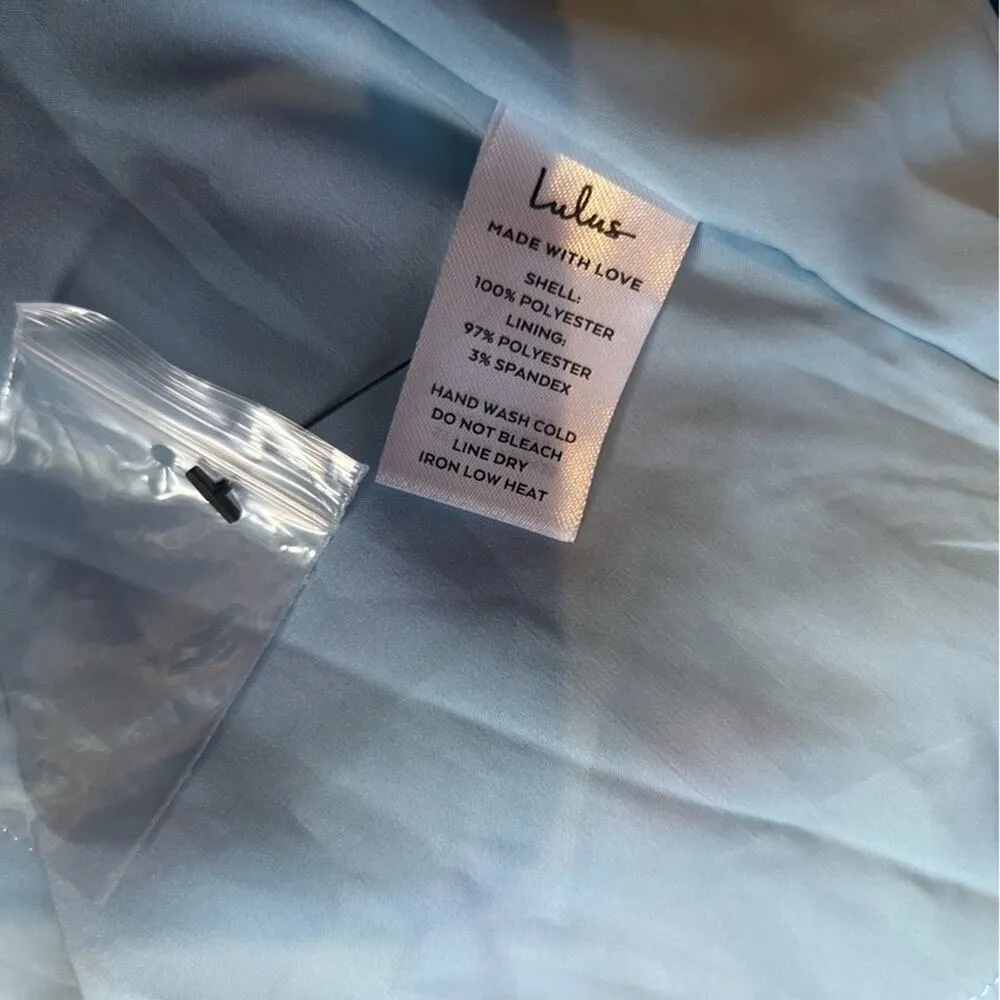 NWT Lulus Charming Celebrations Light Blue Floral Halter Midi Dress Size XS - Image 10