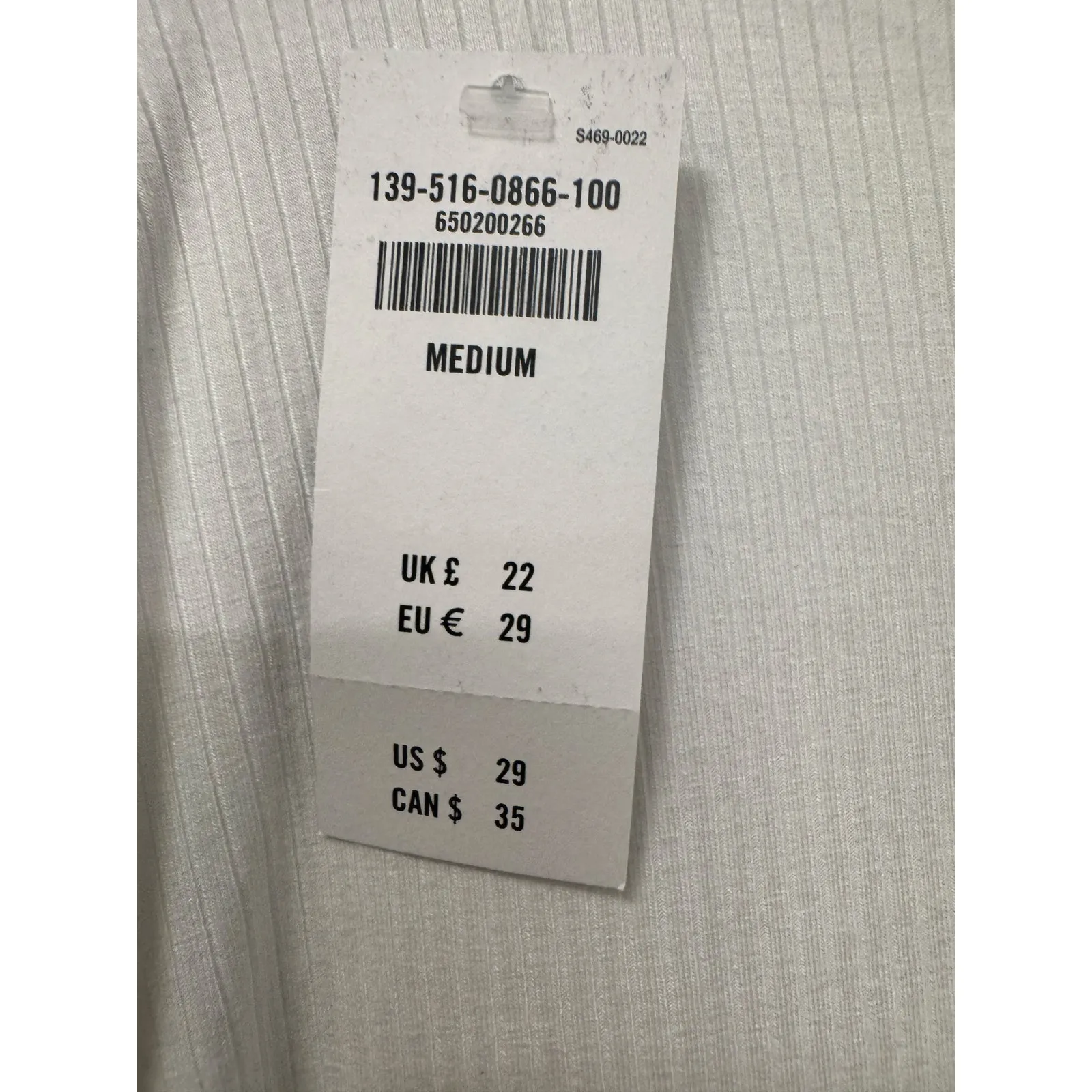 Abercrombie & Fitch Cropped Top Women's M White Viscose Ribbed Knit Stretch NWT - Image 8