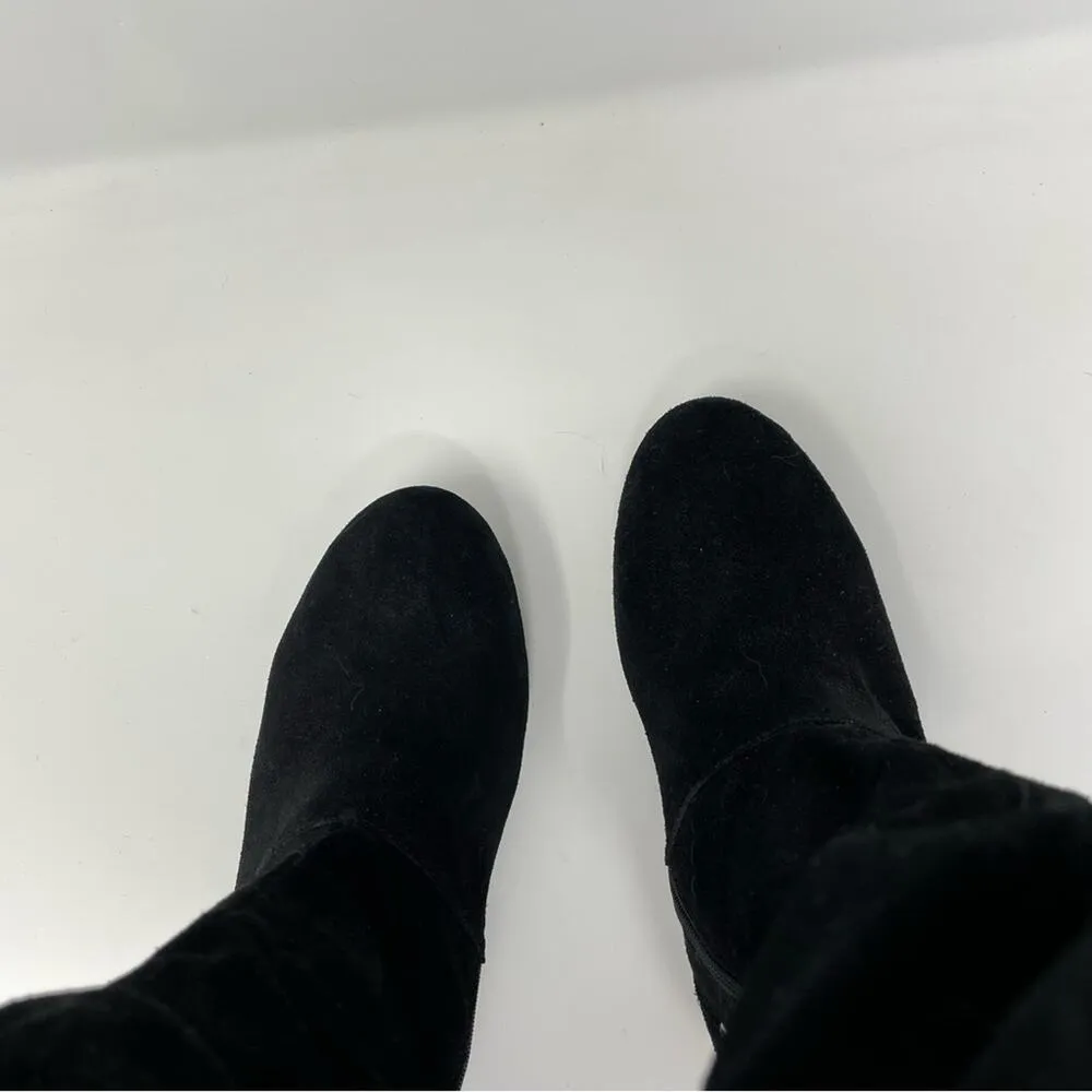 LAmour Des Pieds Pamby Black Suede Ruched Western inlaid Heel Boots womens 6 - Image 6