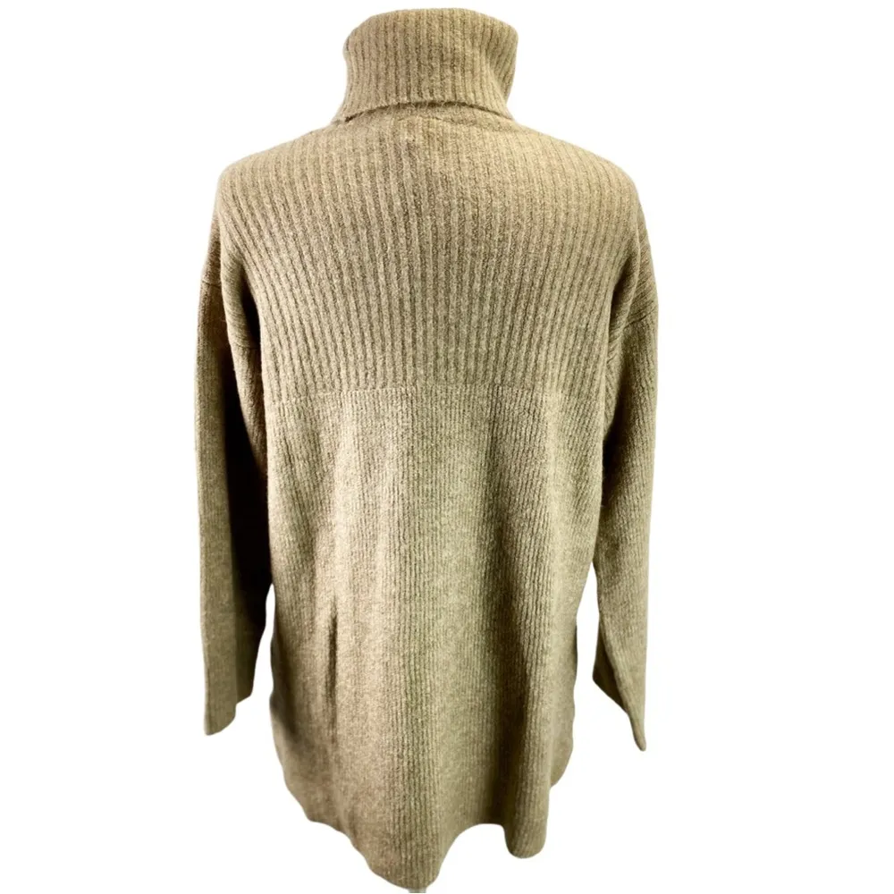 Topshop Beige Turtleneck Sweater Dress - Size Medium (8-10) | Cozy Winter Knit - Image 6