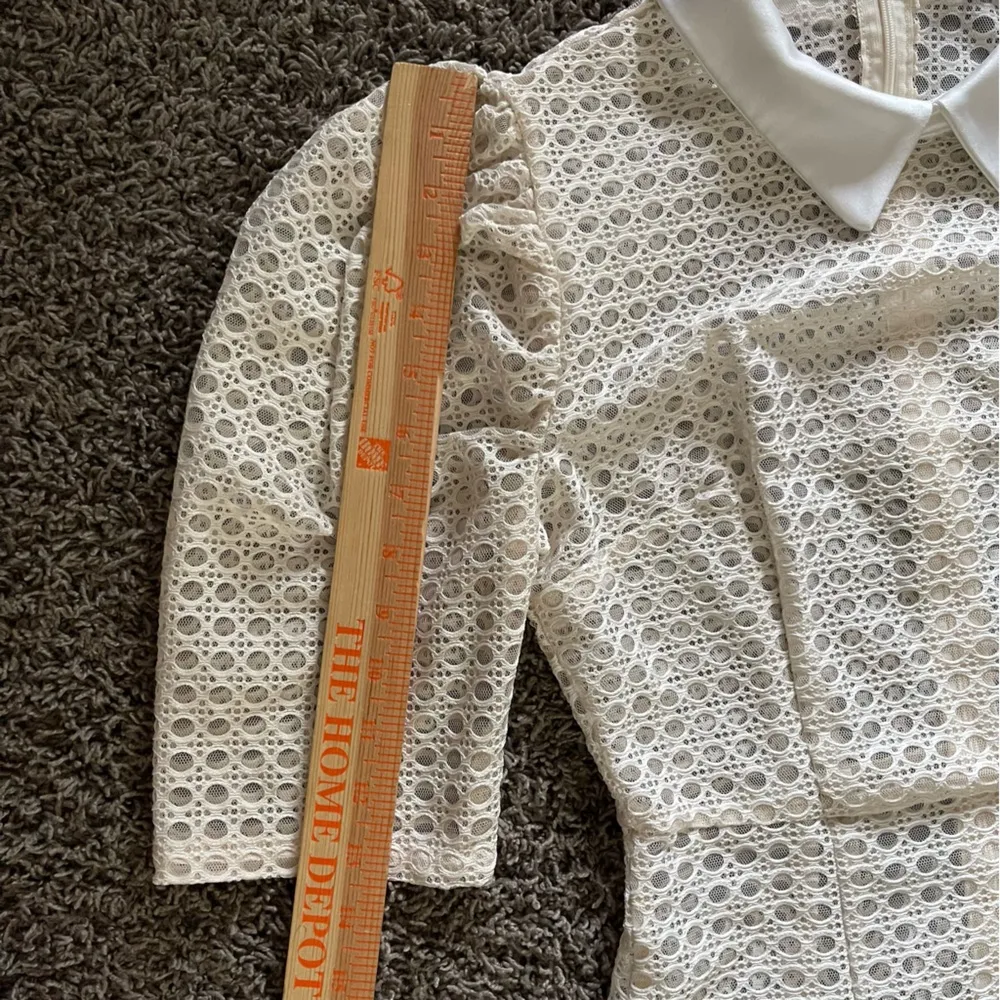 English Factory Eyelet Lace Cottagecore Cutecore Puff Sleeve S Mini Dress (READ) - Image 10