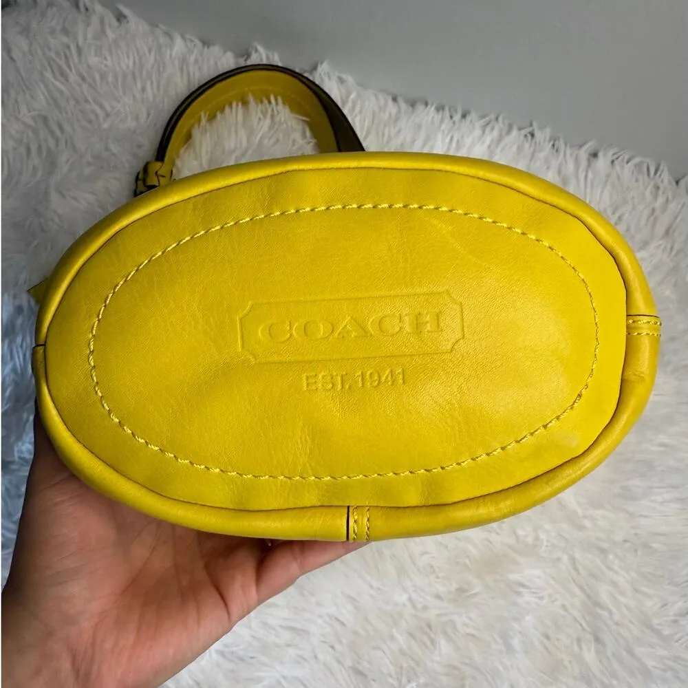 y2k COACH 2007 Bleecker 11422 Yellow Duffle Bucket Shoulder Bag Crossbody - Image 6