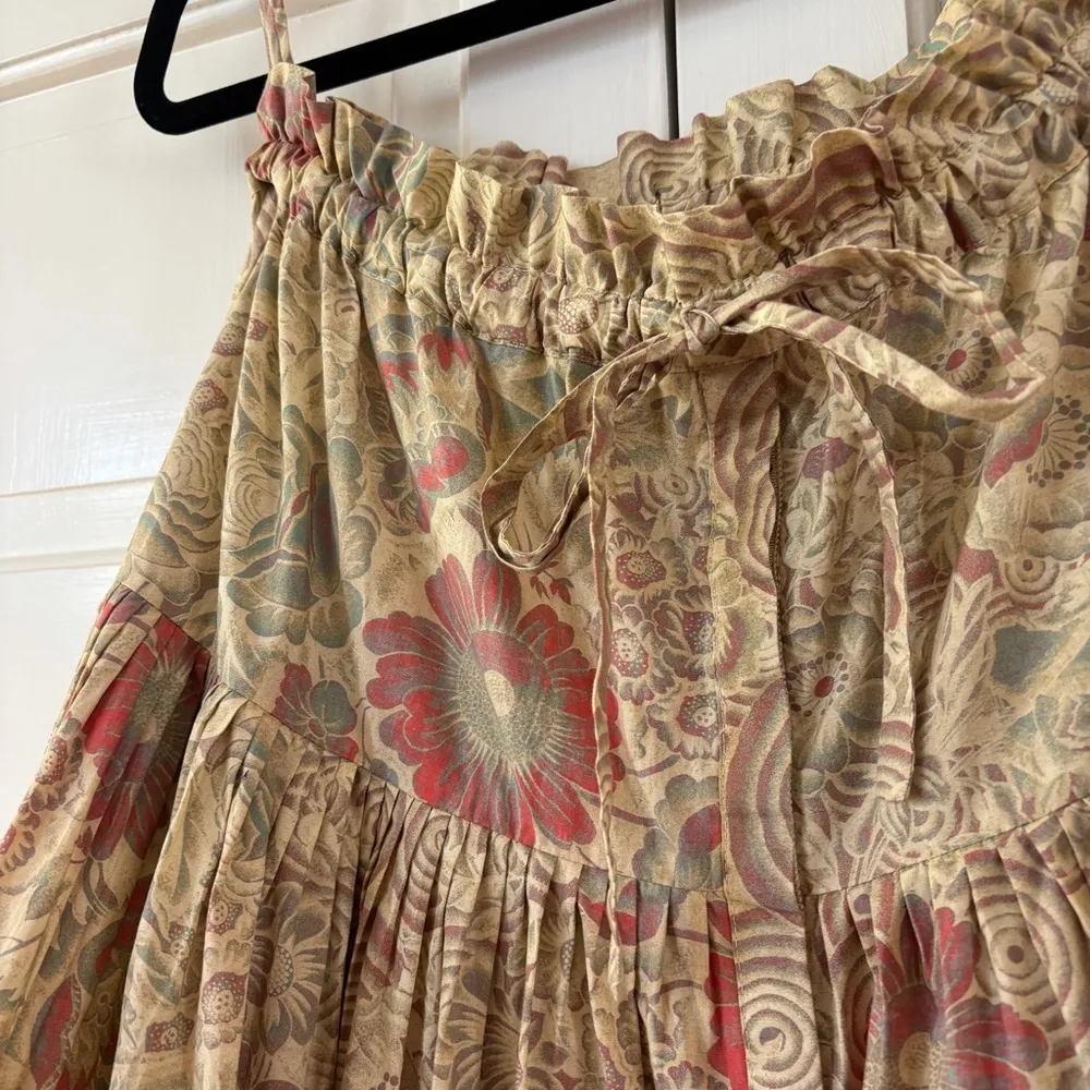 Ulla‎ Johnson Pleated Lourdes Midi Skirt Haze Size 6 Floral Drawstring Waist - Image 10